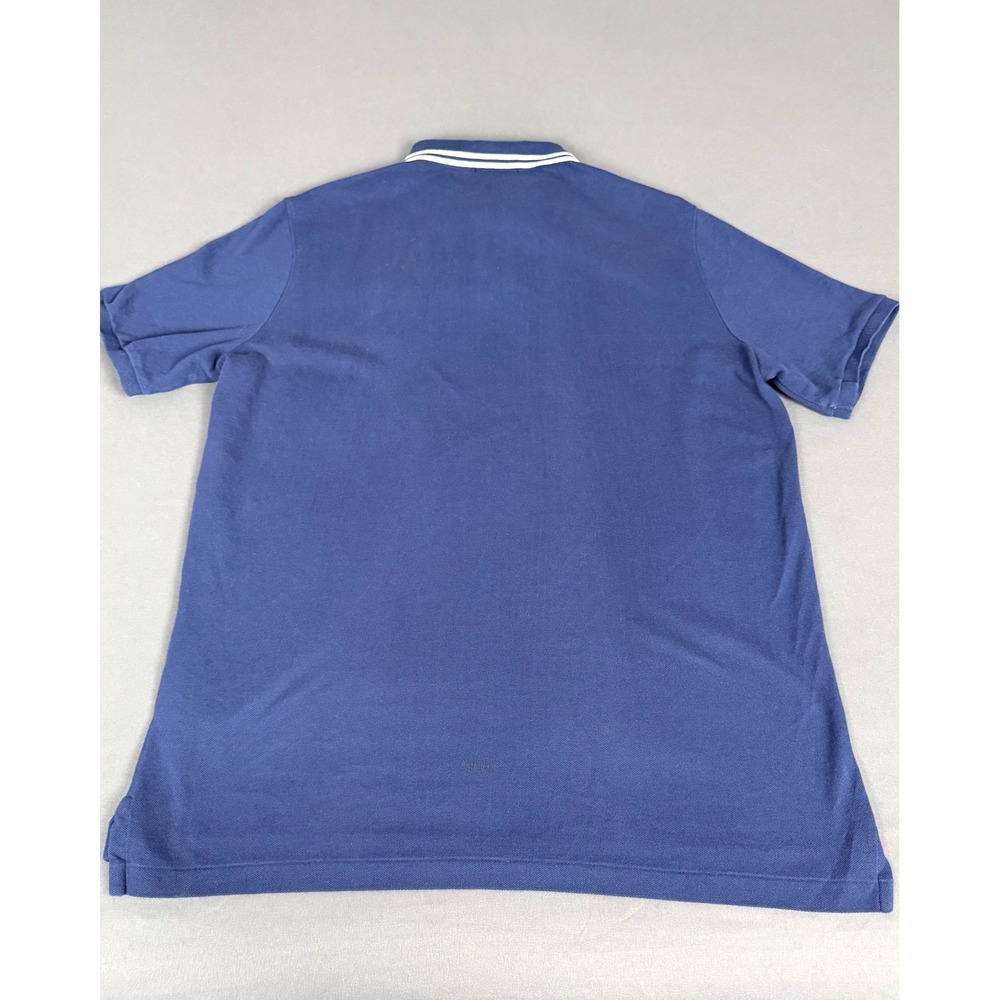 Polo Ralph Lauren Polo Shirt Mens L Blue Cricket Bear Tipped Collar Classic Fit - Picture 4 of 9
